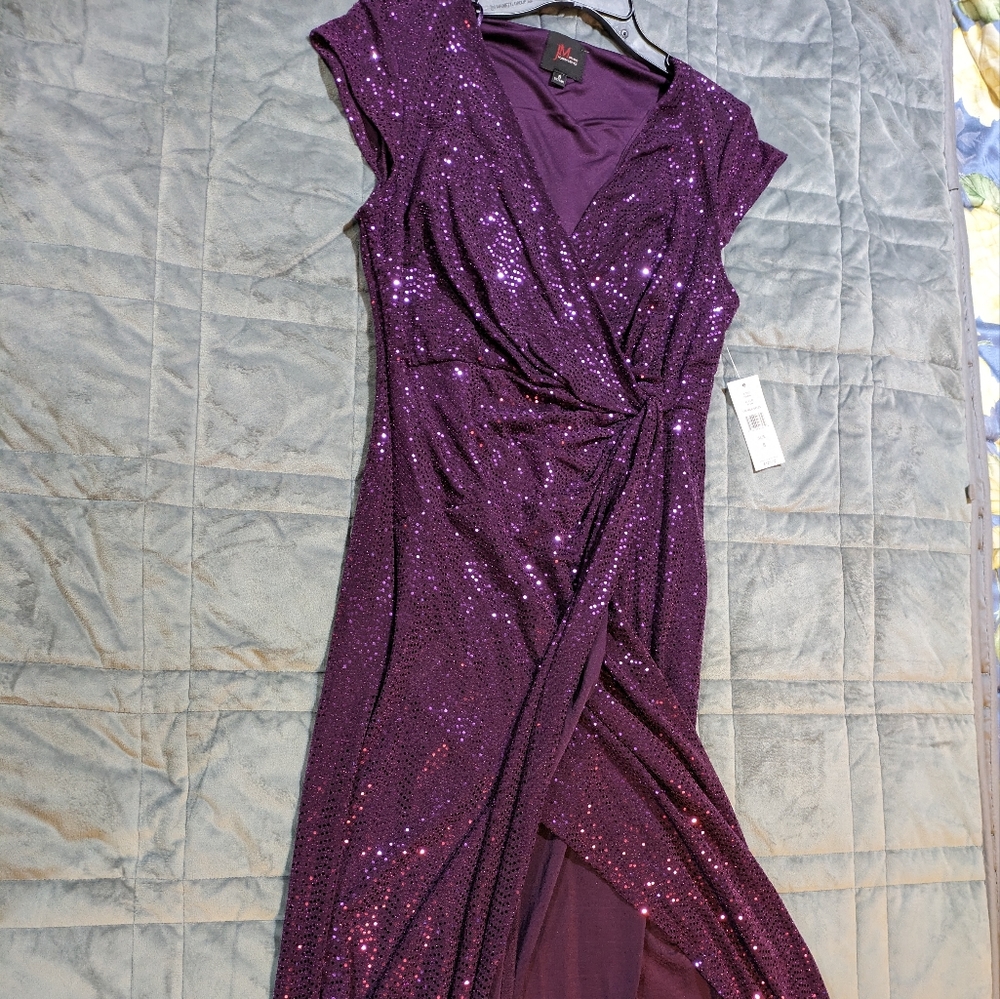 Purple sequin evening gown